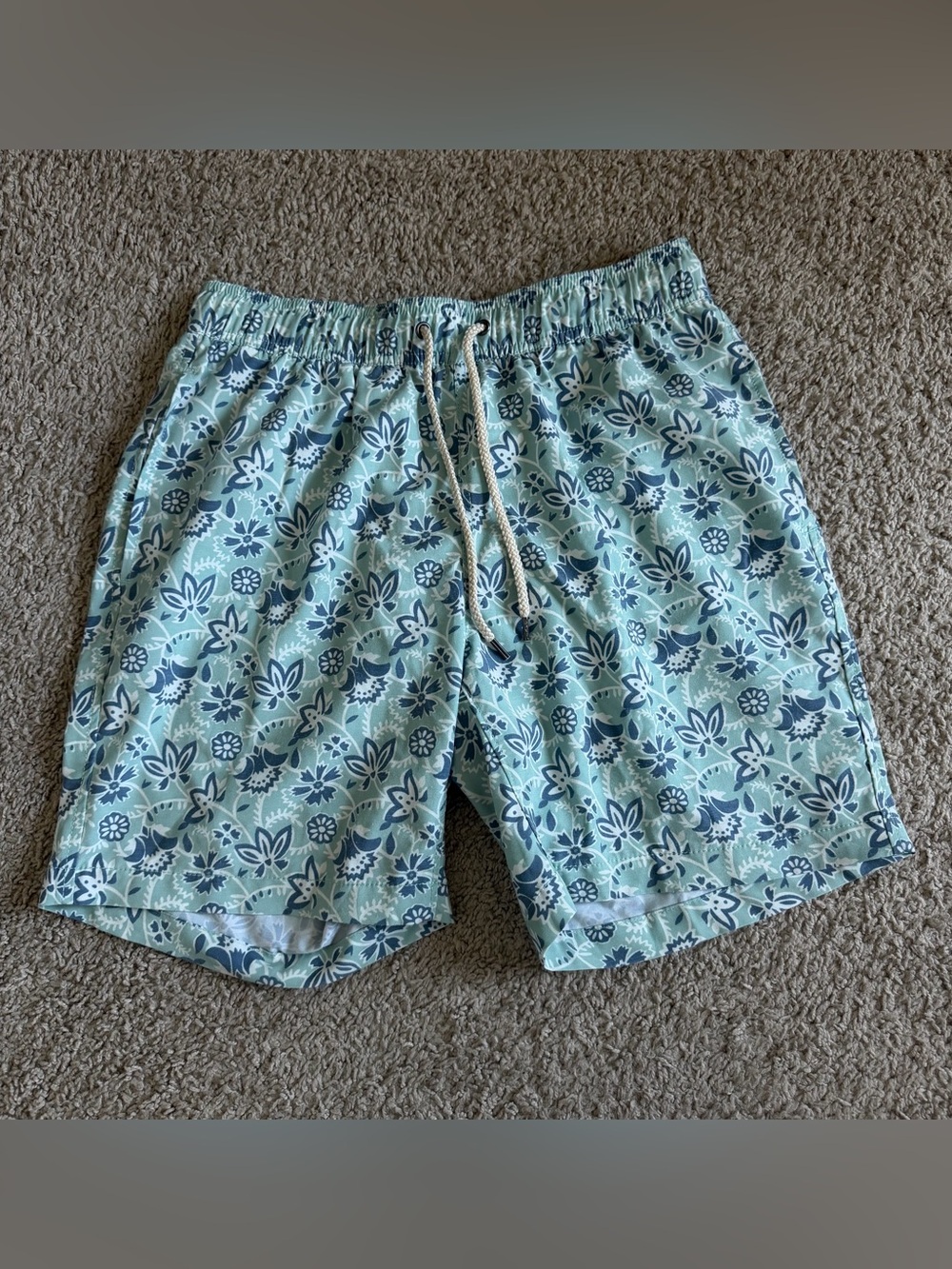 Faherty Riptide Floral Batik Beacon Swim Trunk Board Shorts